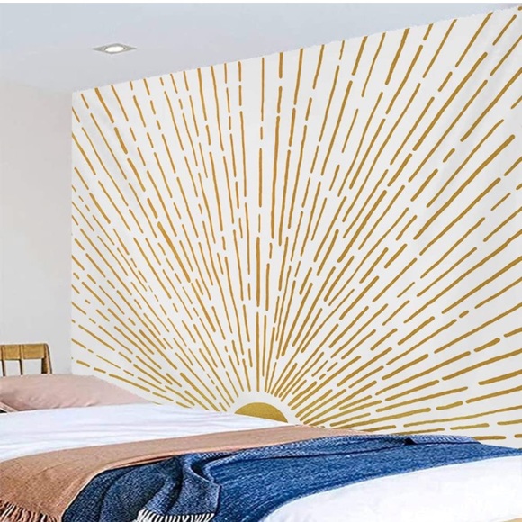 Abstract Sunrise/Sunset Retro Natural Landscape Art Tapestry Home/Bedroom Decor - Picture 5 of 5